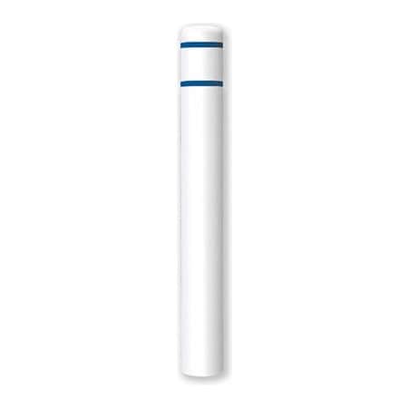 Post Guard Post Guard Bollard Cover 8-7/8Dia.  x 72 H, White/Blue Tape 3504B